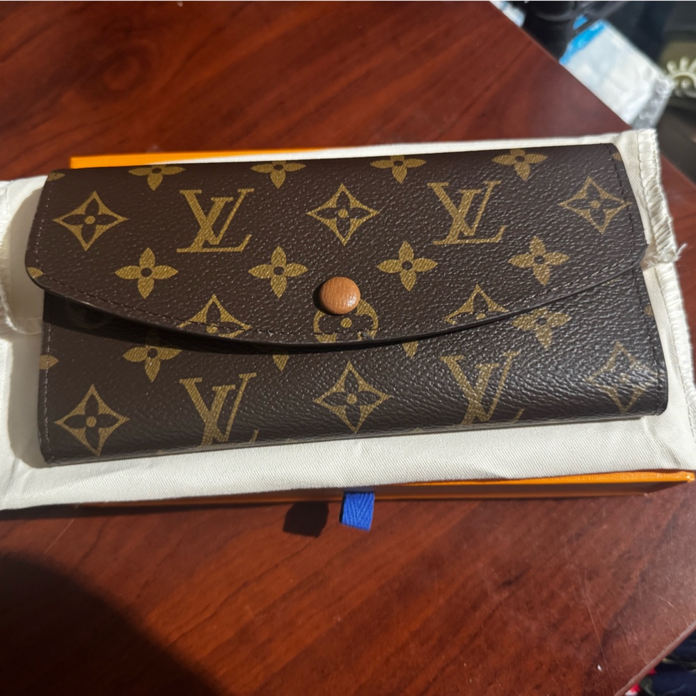 Brown & Gold Monogram Long Wallet